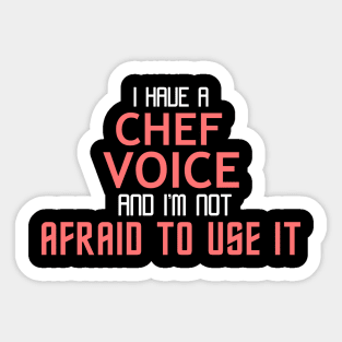 Chef Voice Cool Typography Job Design Sticker